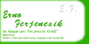 erno ferjencsik business card